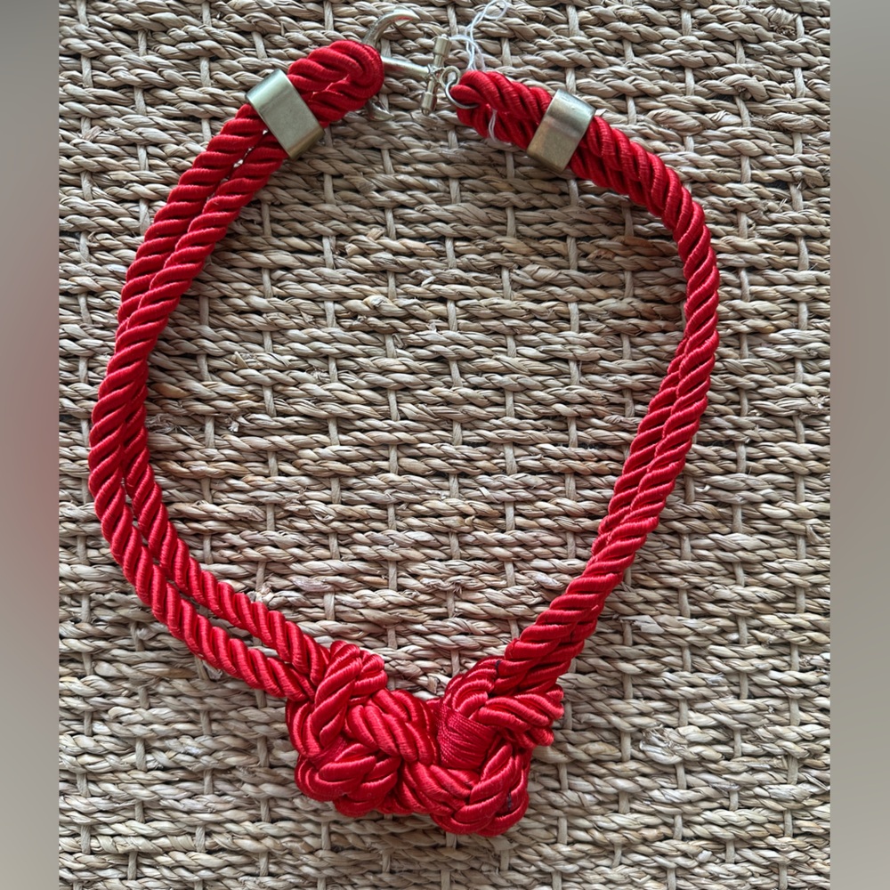 Red Top Knot Necklace